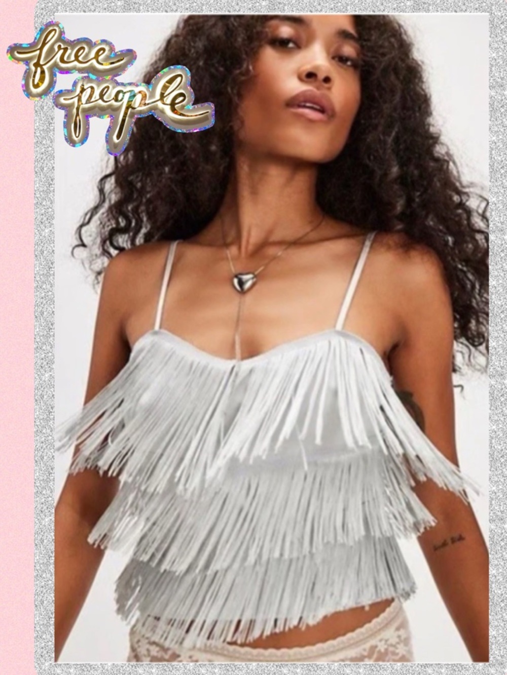 🆕 Free People Intimately Such A Catch Cami Top Large Silver/Gray